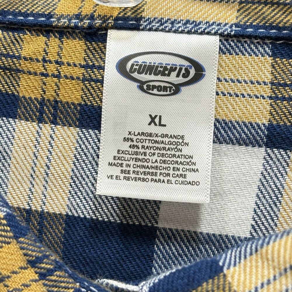 Concepts Sport Georgia Tech Women's Plaid Boyfriend Flannel Button-up Shirt XL - Picture 3 of 6